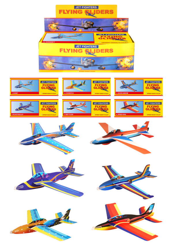 Super Air Aces Jet Fighter Plane Gliders (44cm) 6 Assorted Designs