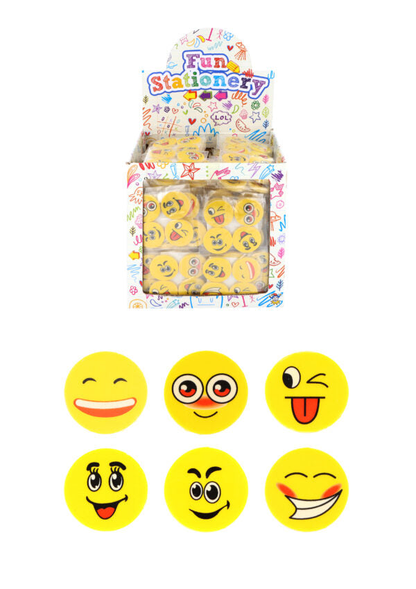Smile Erasers (2.5cm) Assorted 4 Piece Packs