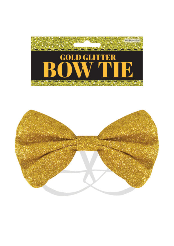 Gold Glitter Fancy Dress Bow Tie